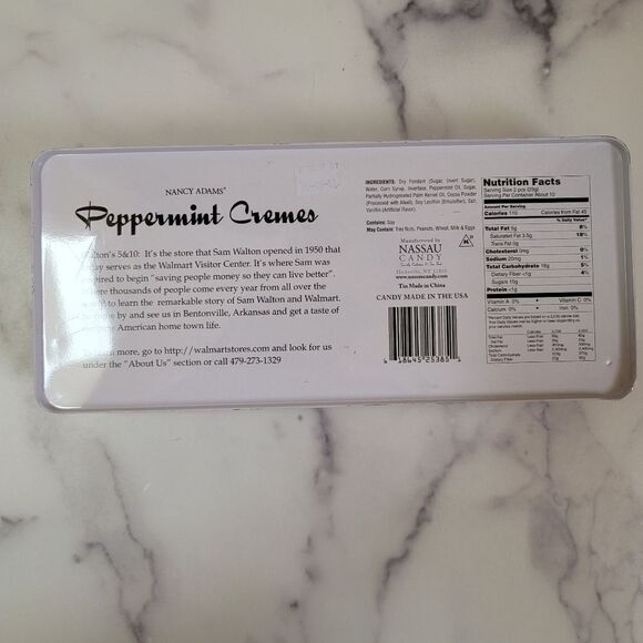 Waltons peppermint creme metal tin food storage container rectangular gift prese - Picture 3 of 5